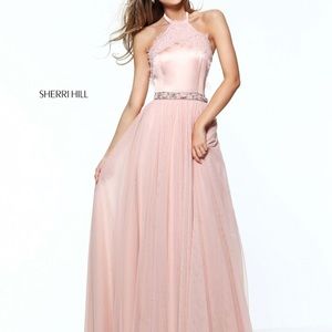Sherri Hill Blush A-line Prom Dress